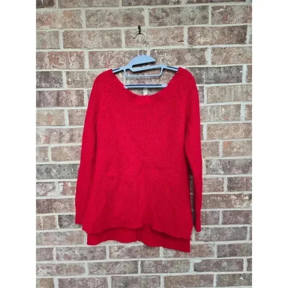 Soft Surroundings  Label Noir 100% Cashmere Red Sweater Size M